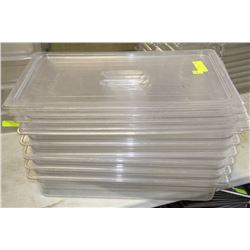 LOT OF 5 PLASTIC FULL SIZE INSERTS WITH LIDS