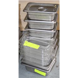 LOT OF TWELVE  1/12 SIZE INSERTS WITH SOME LIDS