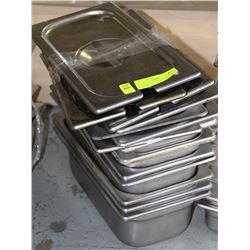 LOT OF SEVEN   1/3 SIZE INSERTS WITH  LIDS