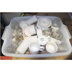 BUS PAN WITH CUPS, S & P SHAKERS, ETC