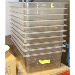 10 FULL SIZE CAMBRO INSERTS 6" DEEP