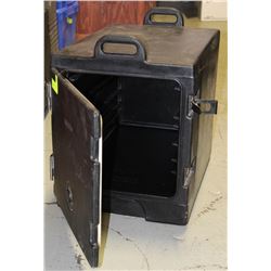 CAMBRO BLACK PLASTIC HOLDING CABINET