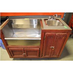 SINGLE TAP 2 SINK WASH BAY 48"X22"X37"H