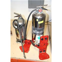 2 FIRE EXTINGUISHERS BOTH WITH NEW BRACKETS