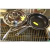 Image 1 : THREE FRYING PANS - ONE WITH LID