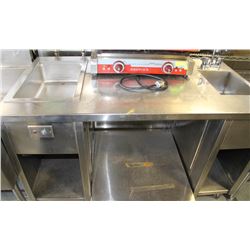 STAINLESS STEEL COFFEE PREP TABLE WITH SINK