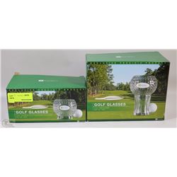 LOT OF GOLF GLASSES, TWO 140Z AND TWO 21OZ