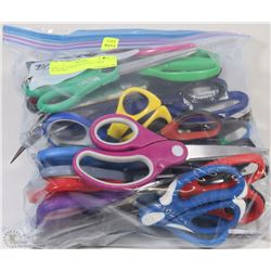 BAG OF VARIOUS STYLE+SIZE SCISSORS