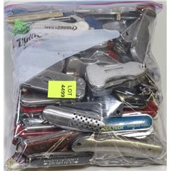 BAG OF VARIOUS POCKET KNIVES
