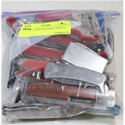 BAG OF VARIOUS POCKET KNIVES