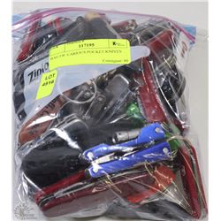 BAG OF VARIOUS POCKET KNIVES
