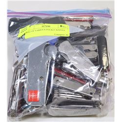 BAG OF VARIOUS POCKET KNIVES