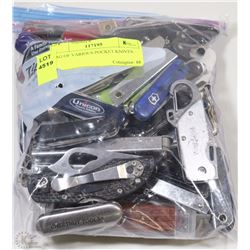 BAG OF VARIOUS POCKET KNIVES