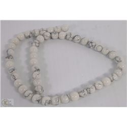 15)NATURAL WHITE TURQUOISE 8MM LOOSE BEADS