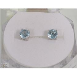 #8)NATURAL BLUE TOPAZ .925 SILVER EARRINGS