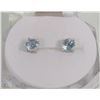 Image 1 : #8)NATURAL BLUE TOPAZ .925 SILVER EARRINGS