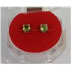 Image 1 : #6)NATURAL PERIDOT ROUND .925 SILVER EARRINGS