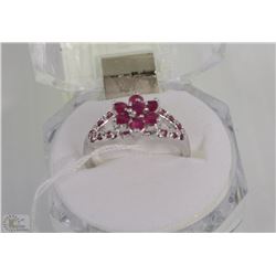 1)NATURAL RUBY .925 SILVER RING SIZE 7