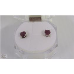 8)NATURAL RUBY ENHANCED  .925 SILVER EARRINGS