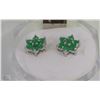 Image 1 : 7)NATURAL ENHANCED EMERALD  .925 SILVER EARRINGS