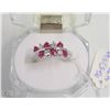 Image 1 : 3)NATURAL RUBY & CZ  .925 SILVER RING SIZE 5.5