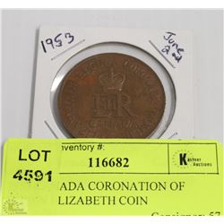 1953 CANADA CORONATION OF QUEEN ELIZABETH COIN