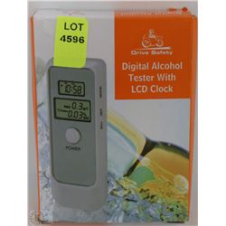 NEW DIGITAL ALCOHOL BREATH TESTER WITH LCD CLOCK