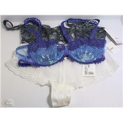 2 CHANTELLE LACE BRAS SIZE 34B AND SMALL PANTIES