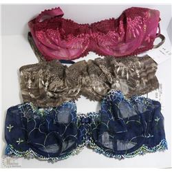 3 CHANTELLE LACE BRAS SIZE 36D