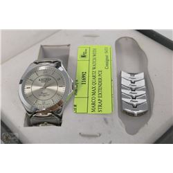 MARCO MAX QUARTZ WATCH WITH STRAP EXTENDER PCE
