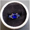 Image 1 : BLACK RHODIUM PLATED COBALT BLUE RING