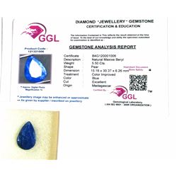 5.5 CT NATURAL PEAR SHAPED BLUE BERYL GEMSTONE
