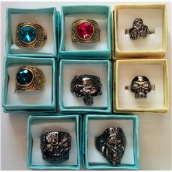 LOT OF 8 MENS RINGS