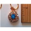Image 1 : BLUE FIRE OPAL/WHITE TOPAZ PENDANT ON CHAIN