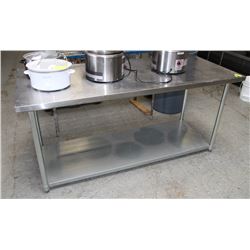 72" X 30" STAINLESS STEEL PREP TABLE