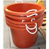 Image 1 : LOT OF FIVE 17.8 GALLON UTILITY BUCKETS