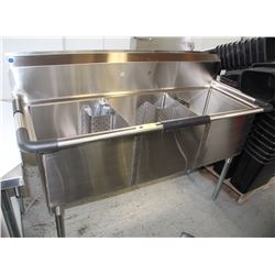 ME 01-TRIPLE COMPARTMENT STAINLESS STEEL SINK