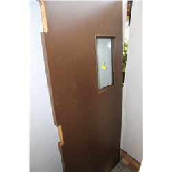 SOLID WOODEN DOOR WITH KICK PLATE AND WINDOW