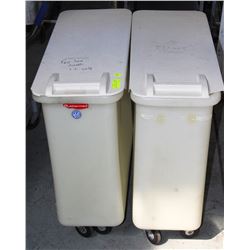 2 RUBBERMAID DRY INGREDIANT CONTAINERS WITH LIDS