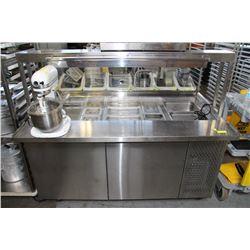 5' REFRIGERATED PREP TABLE WITH INSERTS, CURVED