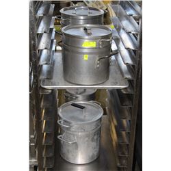 DOUBLE POTS WITH LIDS X4