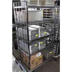 STEEL  SHELF ON WHEELS HEAVY DUTY 36"X20"X69"H