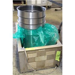 THREE ROUND INSERTS & TABLE TOP WARMER