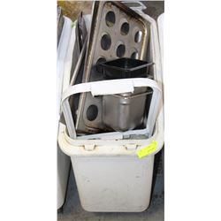 DRY INGREDIENTS BIN FILLED WITH INSERT LIDS,