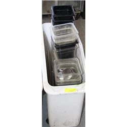 DRY INGREDIENTS BIN FILLED WITH PLASTIC INSERTS &