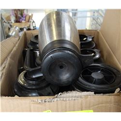 BOX WITH SEVEN COFFEE CARAFES