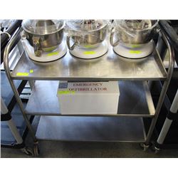 STAINLESS STEEL 3 TIER KITCHEN CART ON WHEELS