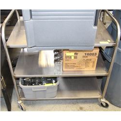 STAINLESS STEEL 3 TIER KITCHEN CART ON WHEELS