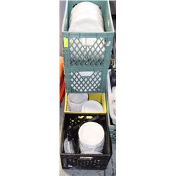 LOT OF 5 CRATES OF ASSORTED CERAMIC PLATES, BLACK