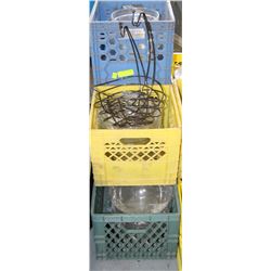 LOT OF 5 CRATES OF ASSORTED GLASS BUFFET BOWLS